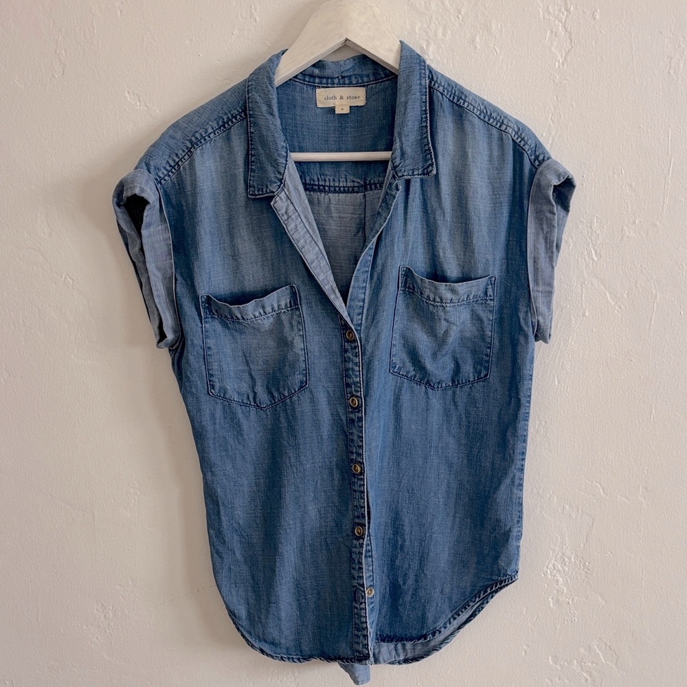 Cloth & Stone Blue Denim Shirt